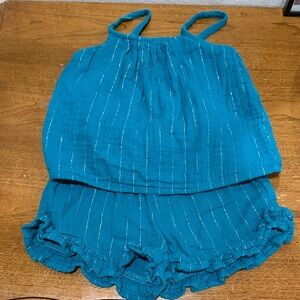 Old Navy Teal Kids two piece set with Stripes